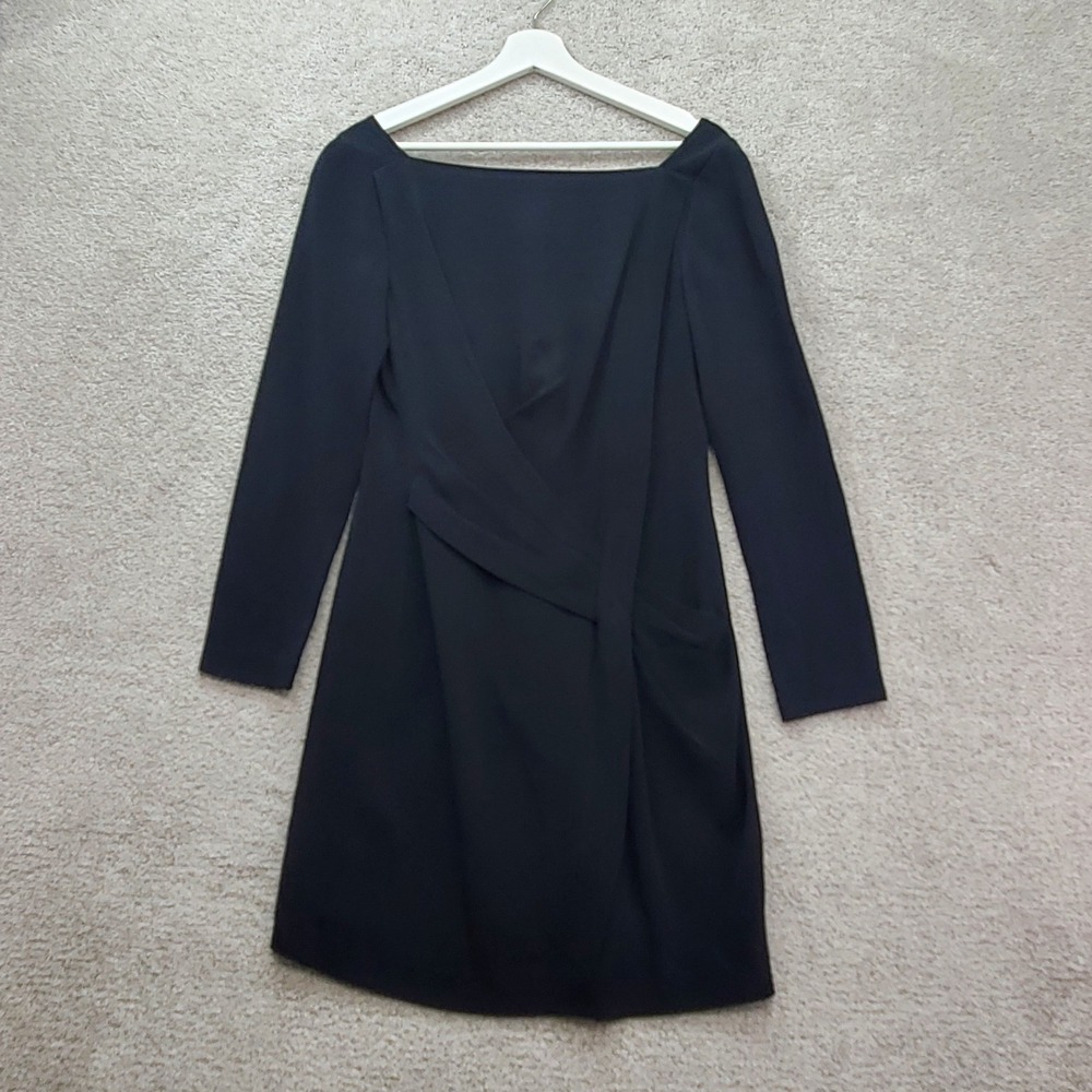MAIYET Black Boat Neck Long Sleeve Sheath Dress  Size 40 (US 8) Capsule Cocktail